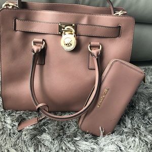 - Michael Kors pale pink leather bag